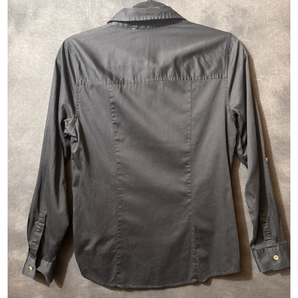 Michael Kors Zip Up Long Sleeve Top Black And Gold Size‎ 4 - Picture 3 of 5